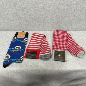Mens Crew Socks Bundle‎ K Bell Banana Republic Robert Talbott 3 Pairs NWT